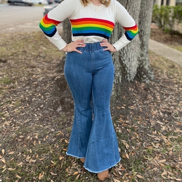*new* Elastic Waist Bell Bottoms - Picture 1 of 6